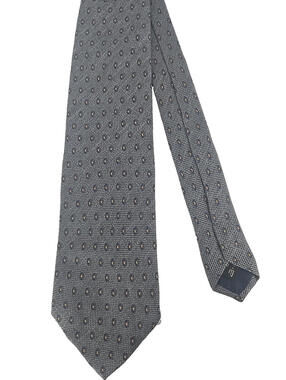 Ermenegildo Zegna 100% Silk Neck Tie Gray Dot Knit Designer Italy Classic